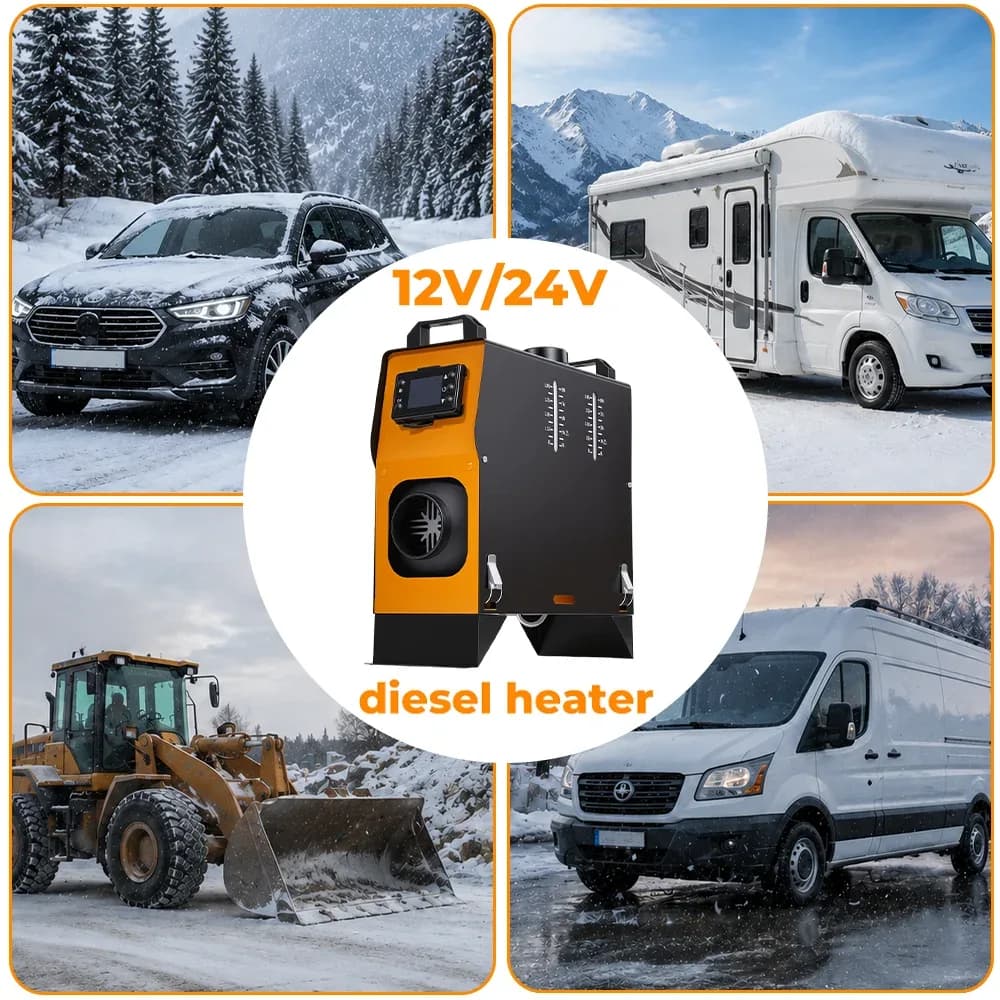 Chauffage au diesel tout-en-un GEARELEC 8KW 12V/24V avec écran LCD, télécommande et contrôle par application, portable, pour voiture, camion, camping-car, fourgonnette, garage, chauffage hivernal – photo 8