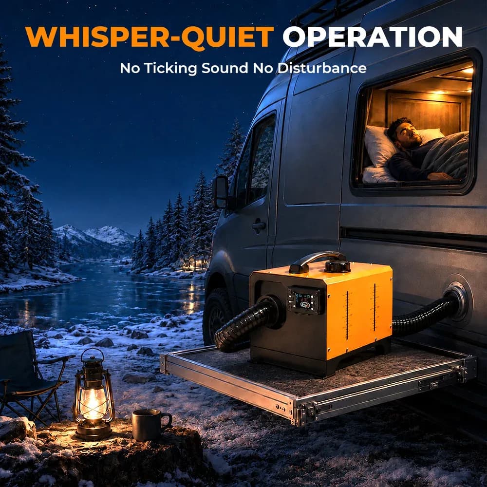 Chauffage au diesel tout-en-un GEARELEC 8KW 12V/24V avec écran LCD, télécommande et contrôle par application, portable, pour voiture, camion, camping-car, fourgonnette, garage, chauffage hivernal – photo 4