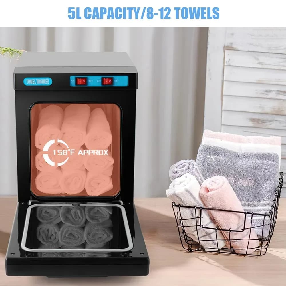 Armoire chauffe-serviettes 5L avec chambre en aluminium, chauffe rapide pour spa facial, salon de coiffure et institut de beauté – photo 3