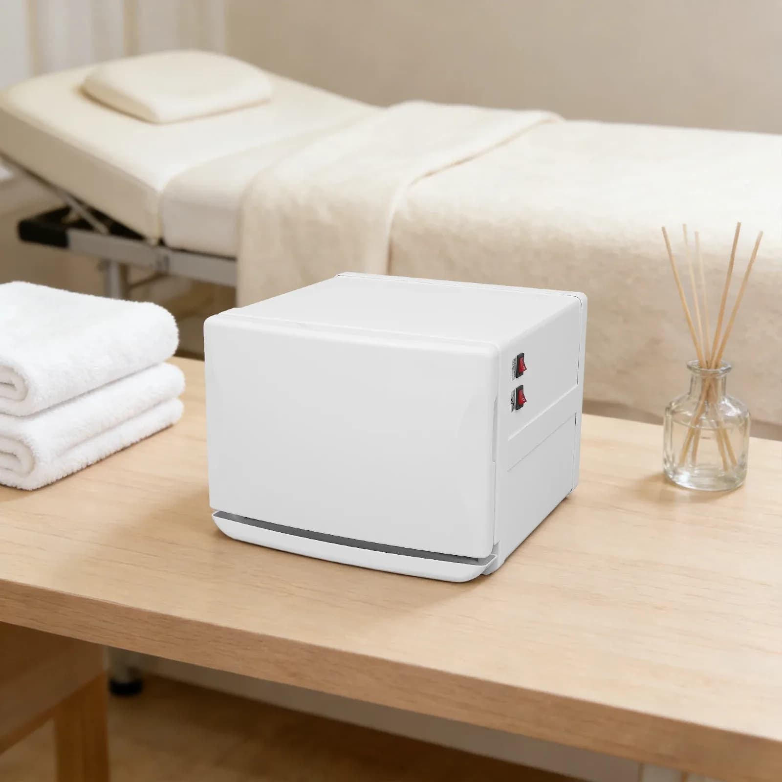 Armoire chauffe-serviettes 130W, machine de désinfection à haute température de 8L pour table, chauffe-serviettes pour salon de beauté et spa avec poignée encastrée pour la maison, les salons de beauté et les spas – photo 6
