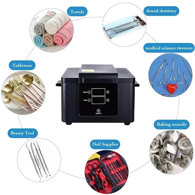 Armoire de désinfection portative à haute température 220V pour outils d'ongles, chauffe-serviettes chauds, stérilisateur de chaleur sèche UV pour Spa dentaire domestique – photo 3