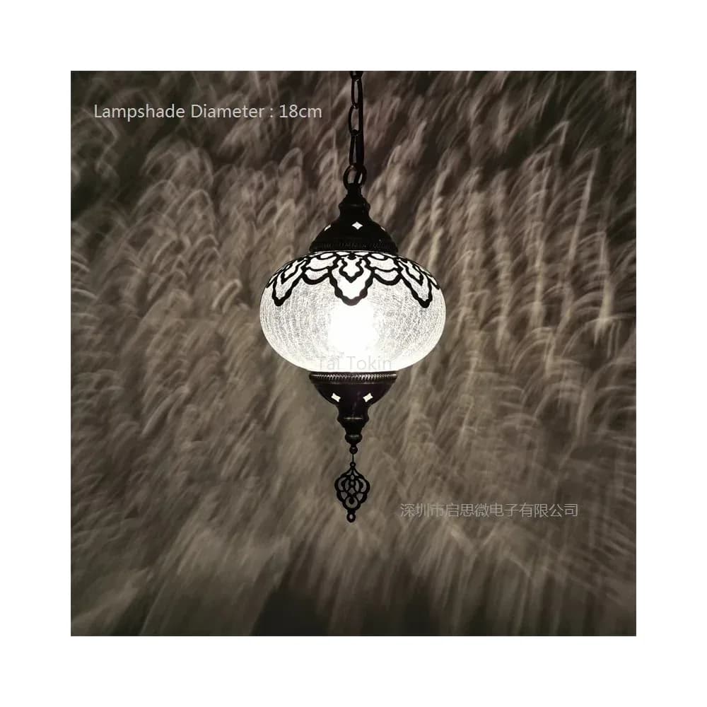 Lampe murale vintage méditerranéenne, verre craquelé Art déco – photo 3