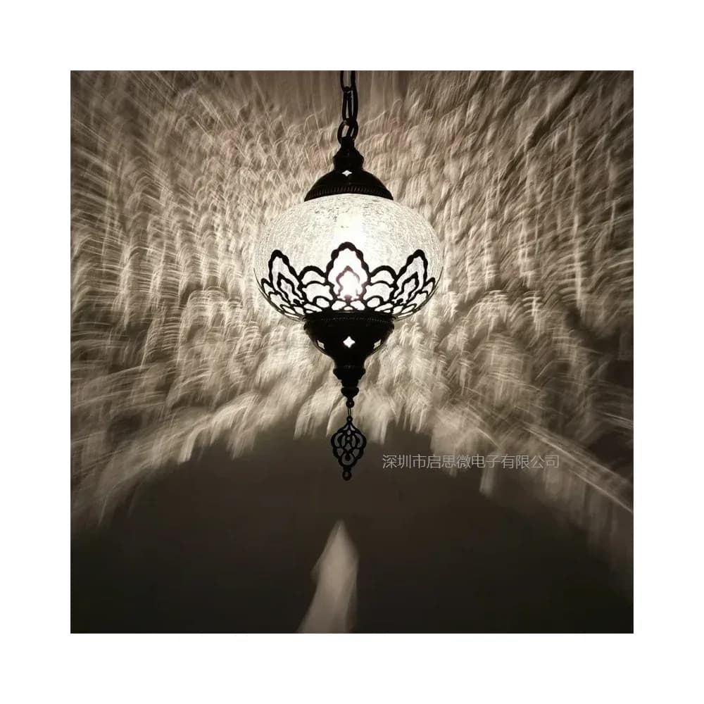 Lampe murale vintage méditerranéenne, verre craquelé Art déco – photo 5