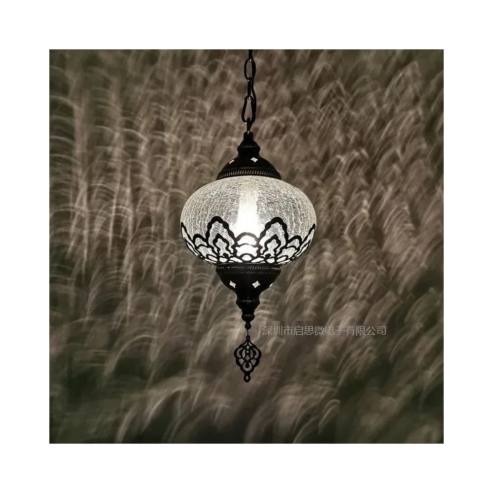 Lampe murale vintage méditerranéenne, verre craquelé Art déco – photo 4