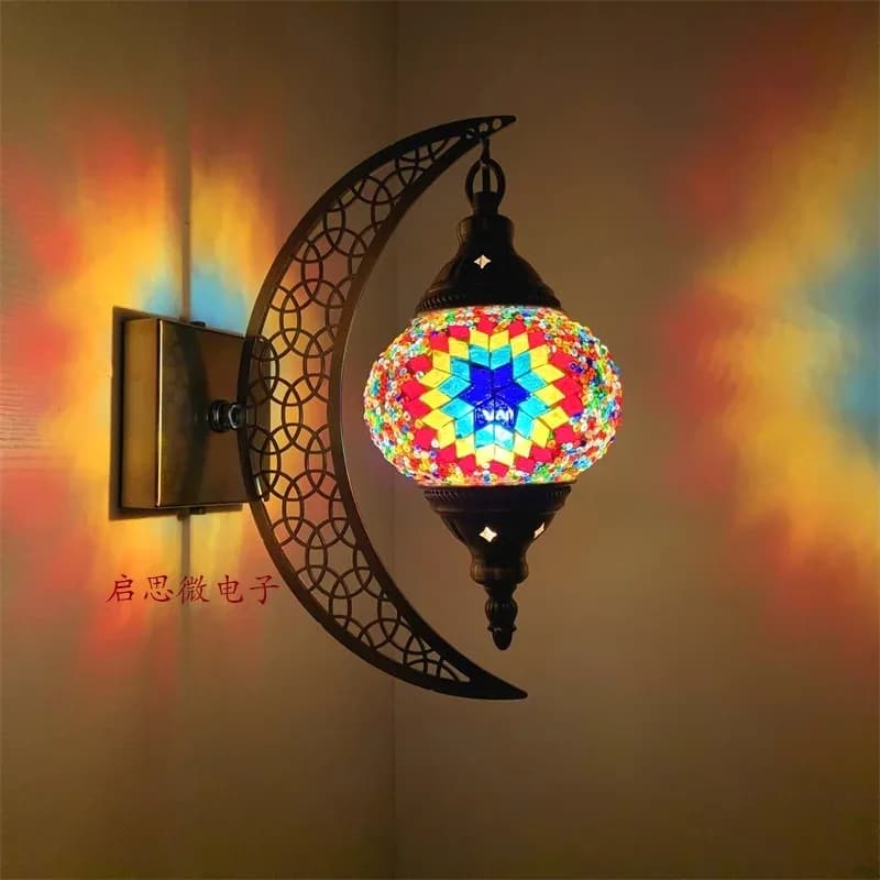 Nouvelle lampe murale en mosaïque turque de style Art déco méditerranéen, lampe murale romantique en verre mosaïque artisanal – photo 5