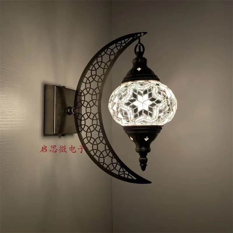 Nouvelle lampe murale en mosaïque turque de style Art déco méditerranéen, lampe murale romantique en verre mosaïque artisanal