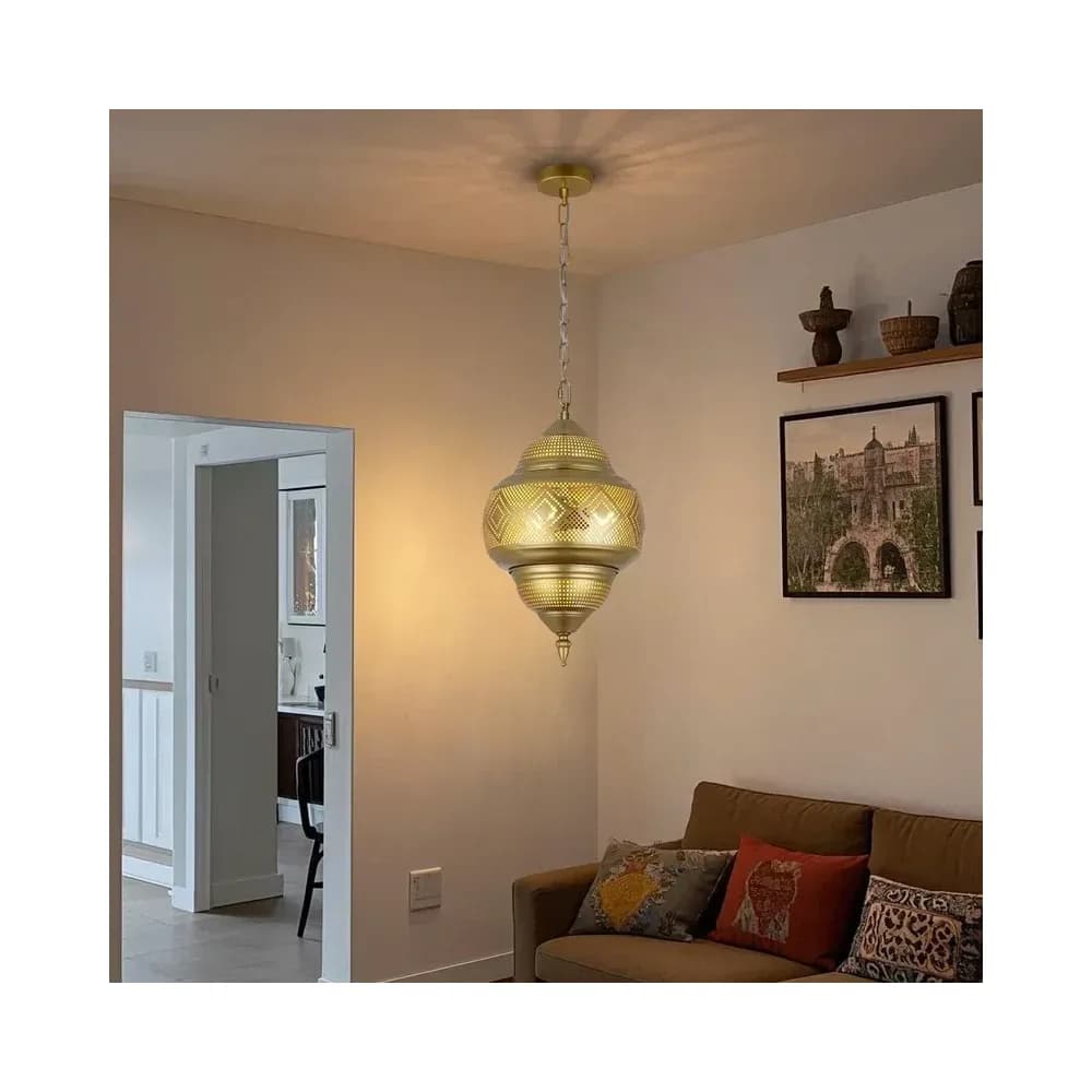 Lustre en fer minimaliste doré, style thaïlandais et arabe – photo 3