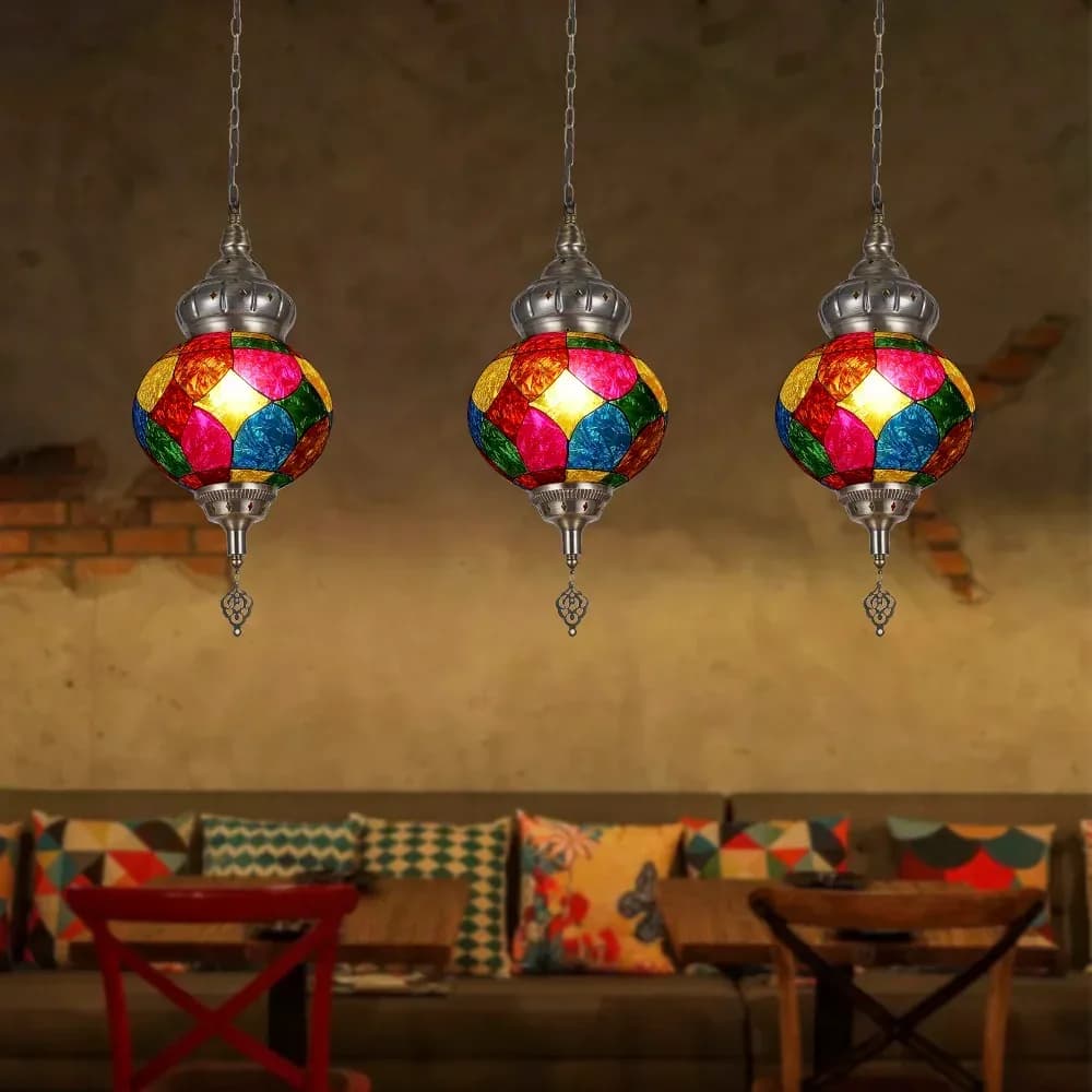 ArtSub-Lustre en Mosaïque Turque, Plafonnier en Verre Coloré, Éclairage Marocain pour Salon et Chambre à Coucher – photo 3