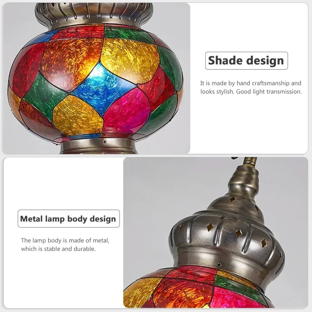ArtSub-Lustre en Mosaïque Turque, Plafonnier en Verre Coloré, Éclairage Marocain pour Salon et Chambre à Coucher – photo 6