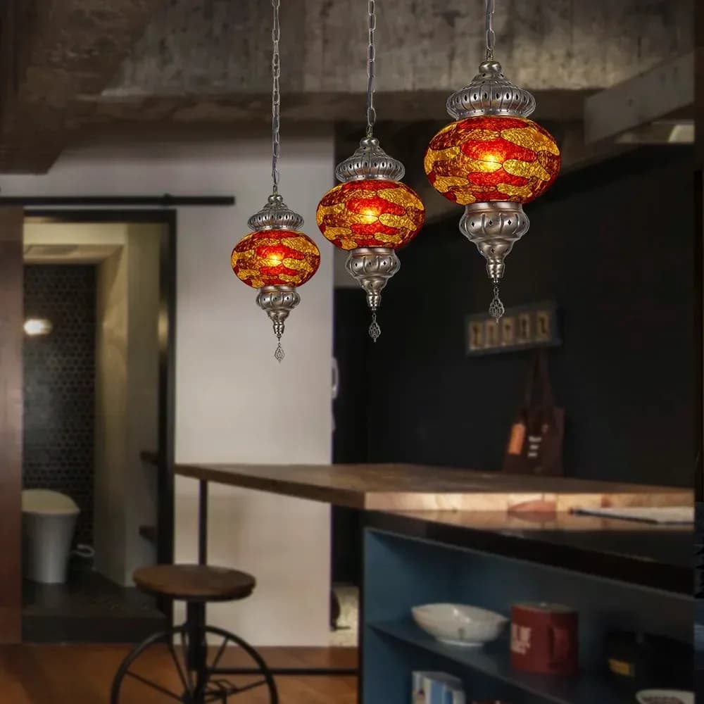 ArtSub-Lustre en Mosaïque Turque, Plafonnier en Verre Coloré, Éclairage Marocain pour Salon et Chambre à Coucher – photo 4