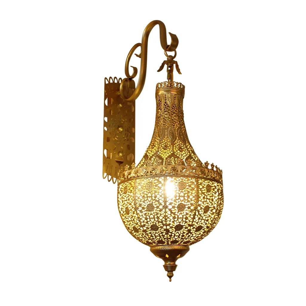 Applique murale en fer forgé ajouré doré de Style marocain, éclairage décoratif pour Restaurant, café, hôtel, chambre à coucher, couloir – photo 6
