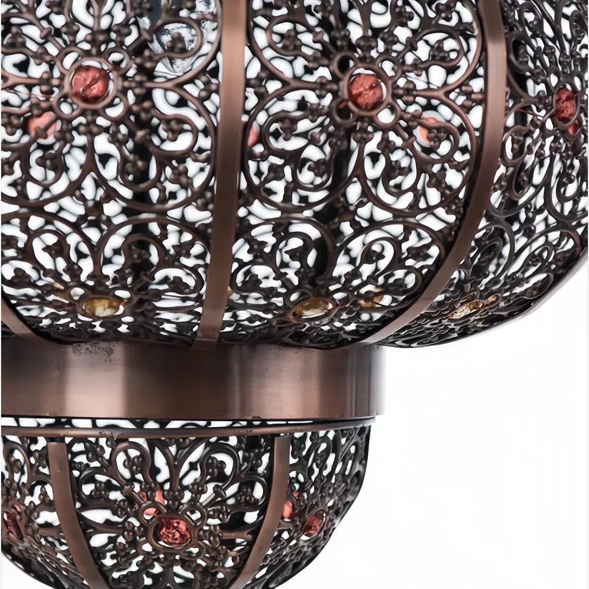 Abat-jour en métal de style marocain ancien, abat-jour suspendu antique pour plafond, abat-jour seul, cordon et ampoule non inclus – photo 4