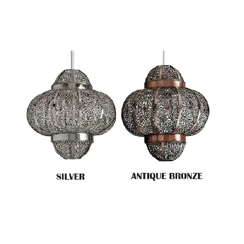 Abat-jour en métal de style marocain ancien, abat-jour suspendu antique pour plafond, abat-jour seul, cordon et ampoule non inclus – photo 6