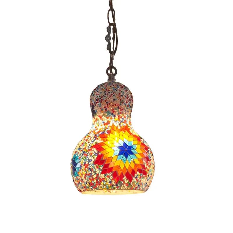 Lustre en verre mosaïque marocaine – Lustre de levage fait à la main pour salon, bureau, salle à manger (connecteur d'ampoule E27) – photo 6