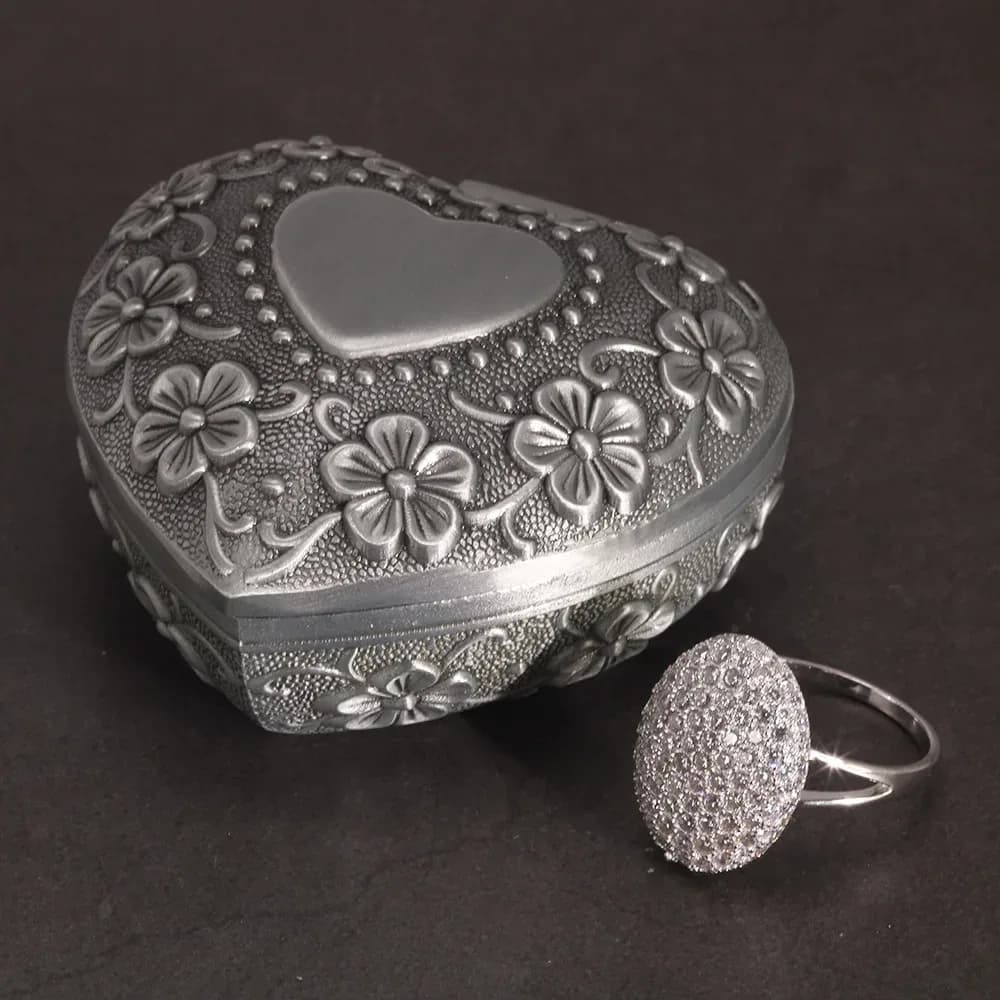 Boîte à bijoux en alliage Vintage, cercueil et en forme de cœur 9*7*4.5cm 6*6*3cm pour bagues, pendentifs, colliers, coffrets cadeaux – photo 3