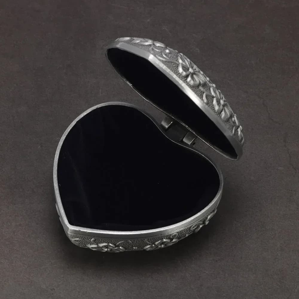Boîte à bijoux en alliage Vintage, cercueil et en forme de cœur 9*7*4.5cm 6*6*3cm pour bagues, pendentifs, colliers, coffrets cadeaux – photo 4