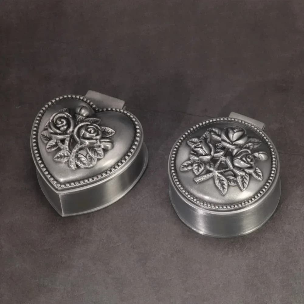 Boîte à bijoux en alliage Vintage, cercueil et en forme de cœur 9*7*4.5cm 6*6*3cm pour bagues, pendentifs, colliers, coffrets cadeaux – photo 6