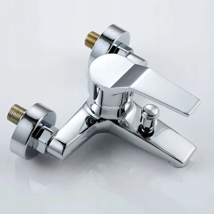 Mitigeur baignoire-douche mural chromé P3023 avec douchette, flexible et support – photo 4