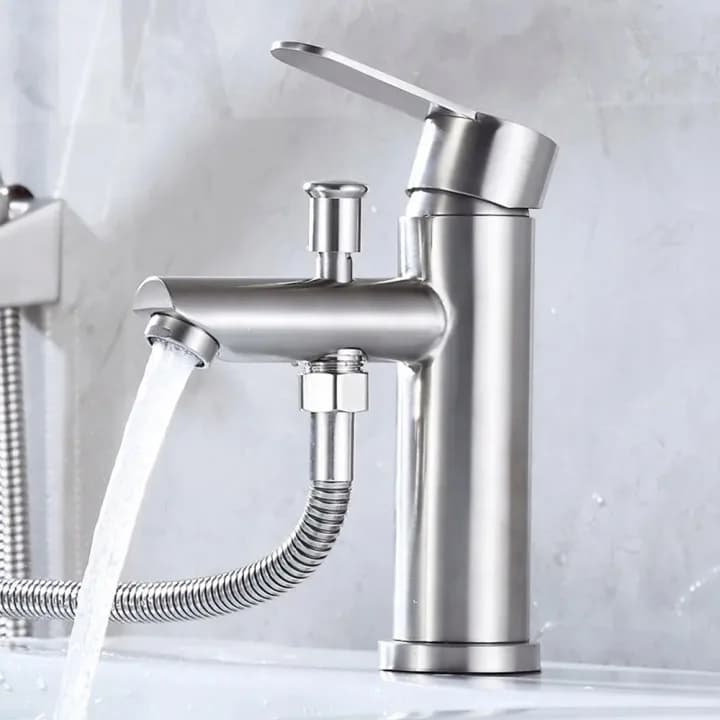 Mitigeur monotrou sur baignoire W2072 satiné, avec douchette et inverseur – photo 4