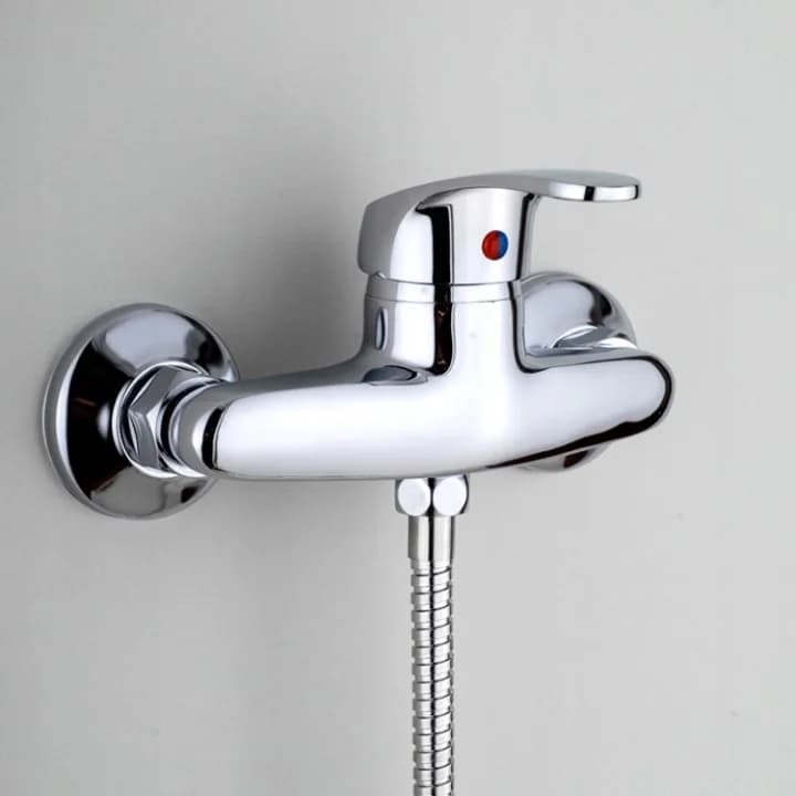 Mitigeur de douche mural chromé P01005, effet miroir – photo 2
