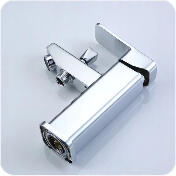 Mitigeur monotrou sur baignoire W2072 avec douchette et inverseur, chrome ou acier brossé – photo 3