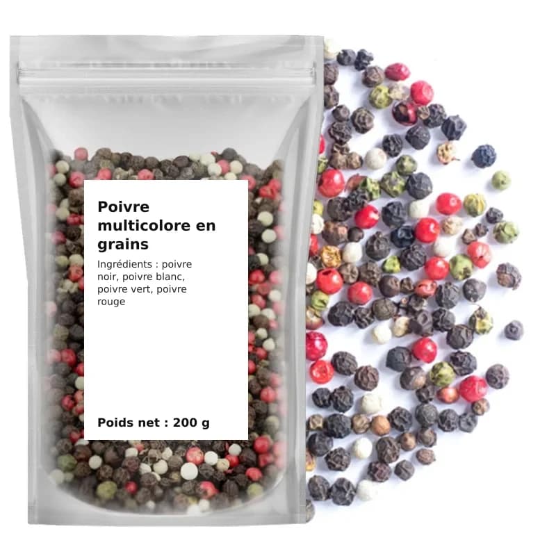 Poivre multicolore en grains 200 g