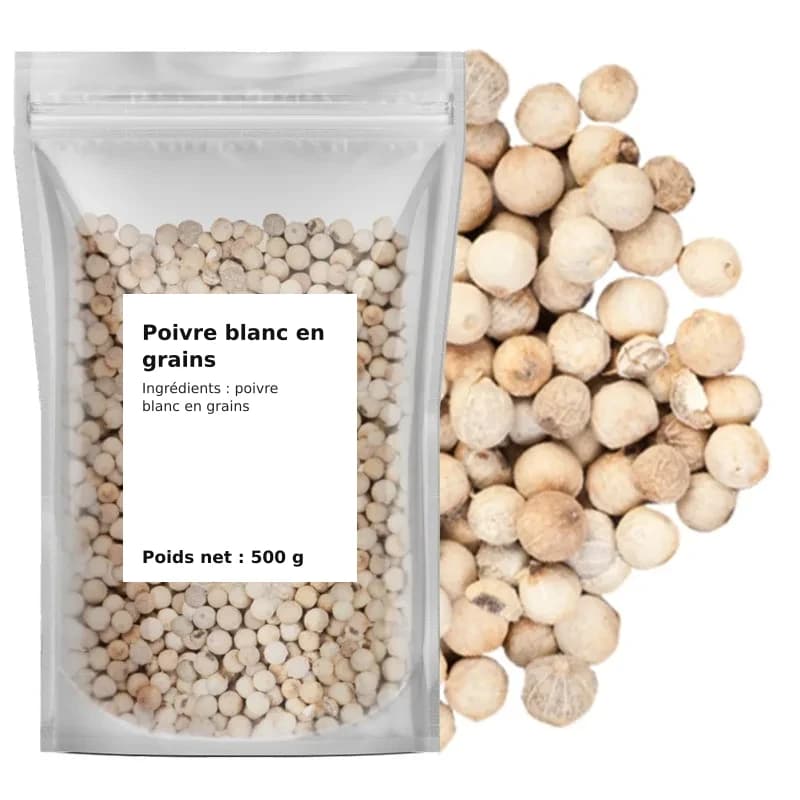 Poivre blanc en grains 500 g
