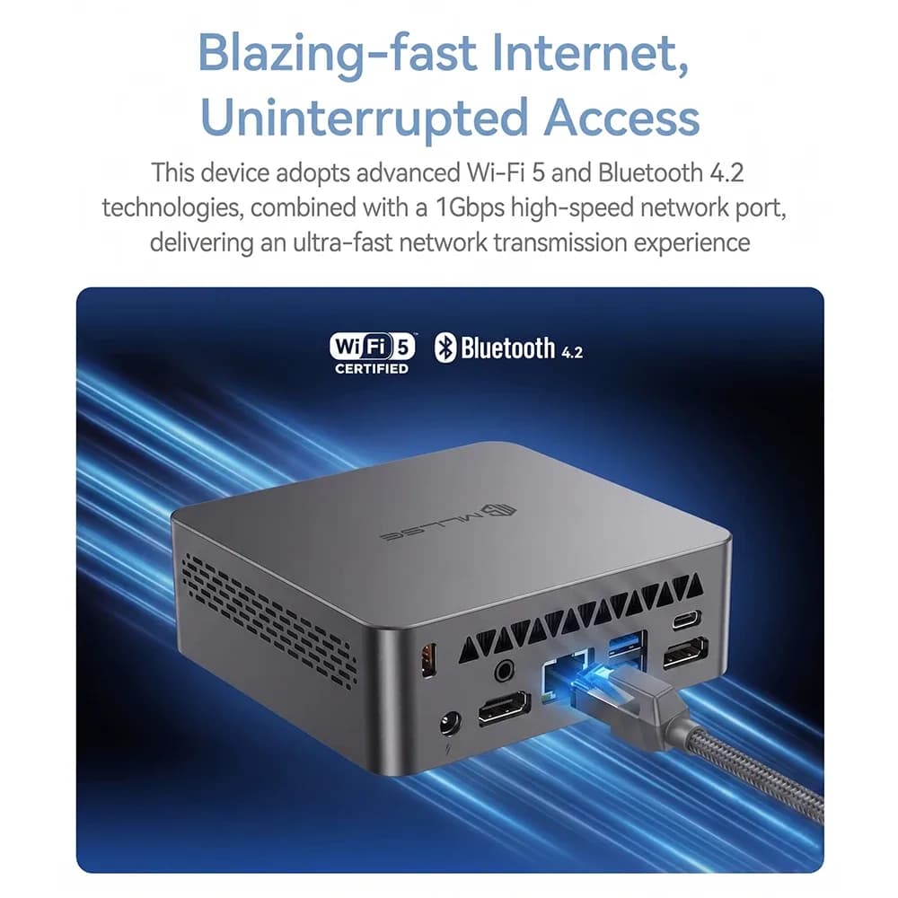 Mini PC MLLSE M3 Pro, Intel Core I5-4310U, DDR3 8 Go de RAM, SSD 128 Go, Wi-Fi 5, BT 4.2, Windows 11, ordinateur de bureau miniature – photo 3