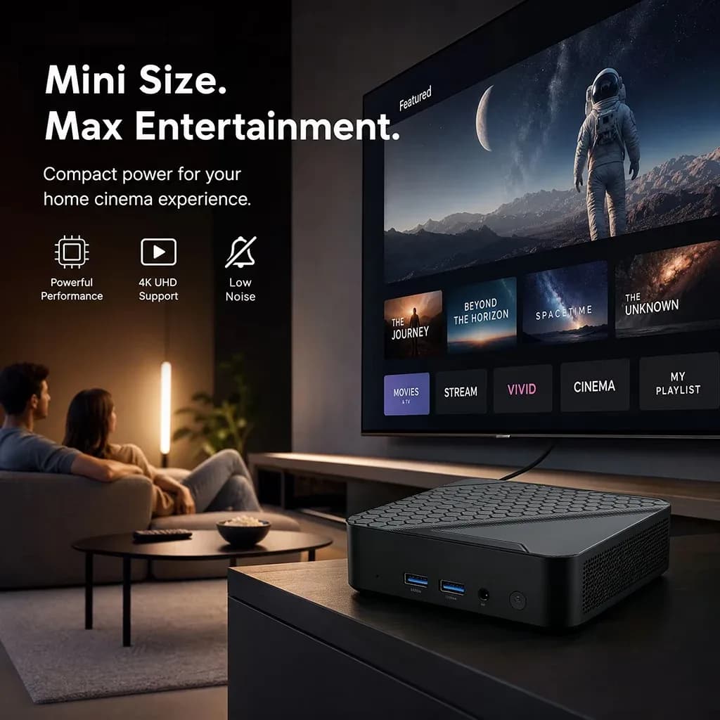 Mini PC Intel N150 2026, 16 Go DDR4, SSD M.2 NVMe 512 Go, Triple 4K, WiFi 6, BT5.2, Refroidissement Silencieux, Bureau et Domicile, Pro Ultra – photo 2