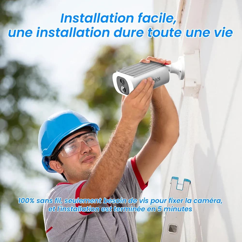 ANRAN Caméra Solaire, Caméra WiFi 2.4G, Caméras de Sécurité 2K pour la Protection de la Maison, Caméra avec Panneau Solaire et Batterie, Détection Humaine PIR, Alarme locale, Compatible Alexa, Couleur Vision Nocturne,IP66 – photo 6