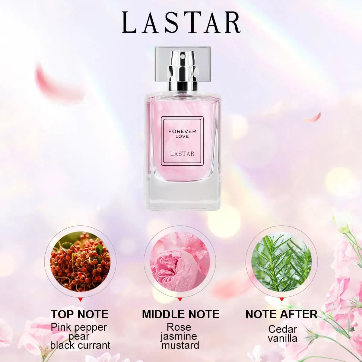 Parfum femme LASTAR, cadeaux de Noël. Total 100 ml/3,38 fl oz, parfum de rose, parfum longue durée, atmosphère de date – photo 2