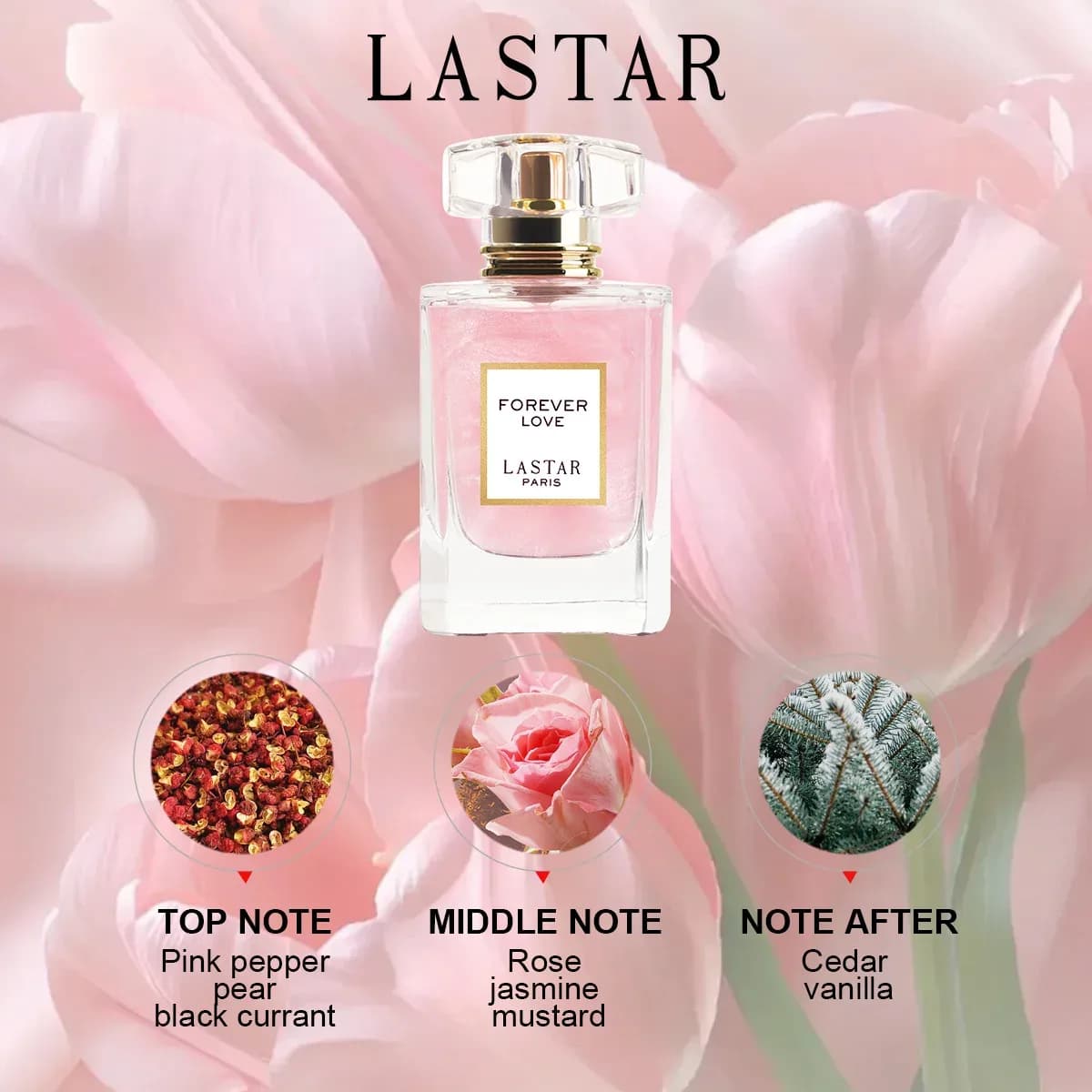 Cadeaux de Noël/Nouvel An, Parfum pour femmes LASTAR, 1.86Fl Oz/55Ml. Parfum longue durée, senteur de rose. À utiliser lors des rendez-vous. – photo 2
