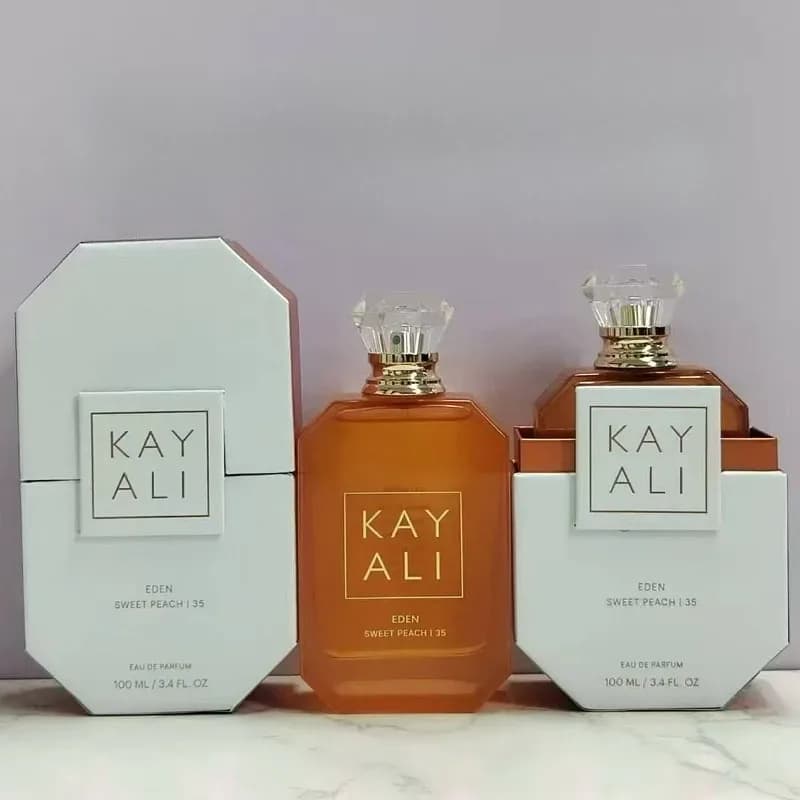 KAYALI Eden Sweet Peach Parfum 100ml Eau de Parfum Longue Durée Fruité Floral Doux Vanille Musc Praliné Élégant Parfum Femme – photo 4