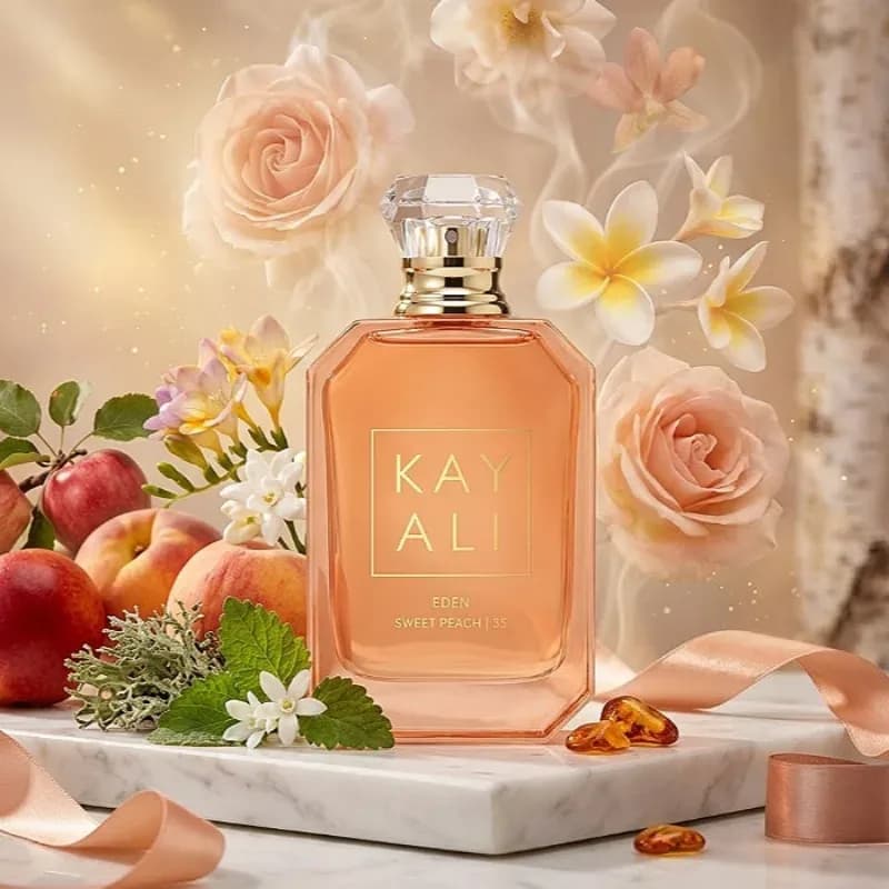 KAYALI Eden Sweet Peach Parfum 100ml Eau de Parfum Longue Durée Fruité Floral Doux Vanille Musc Praliné Élégant Parfum Femme – photo 3