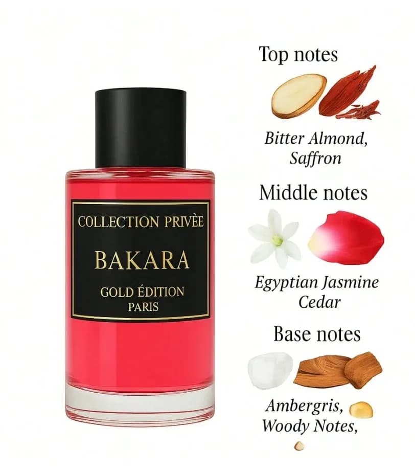 Parfum Bakara 1/2/3/4Pcs, Collection Privée Gold Édition, 50ML, Eau de parfum unisex, Frabriqué en France – photo 4