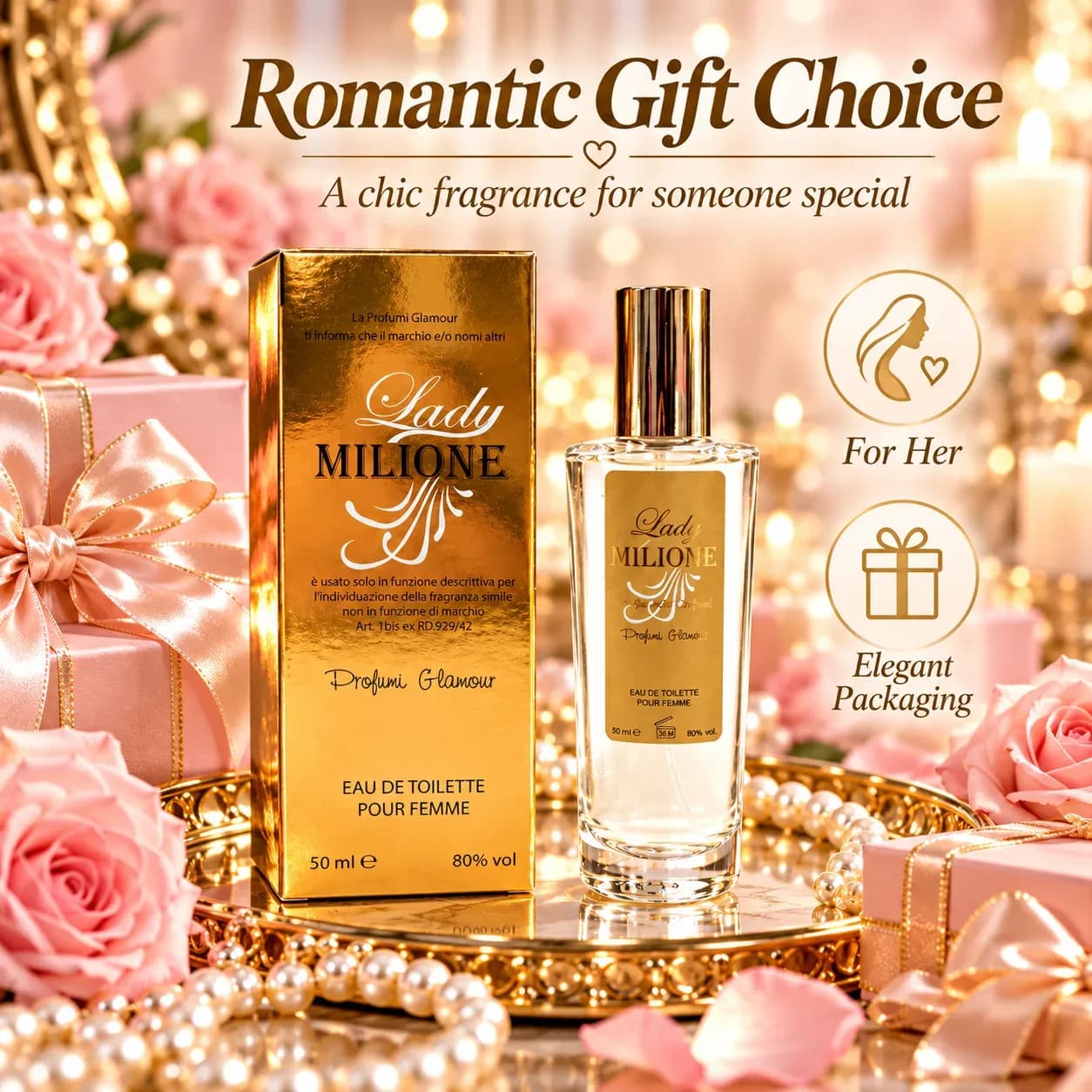 Parfum féminin glamour, eau de toilette, arôme doré sophistiqué, fragrance chic pour les soirées, les fêtes, les rendez-vous, les voyages et les moments de cadeau – photo 7