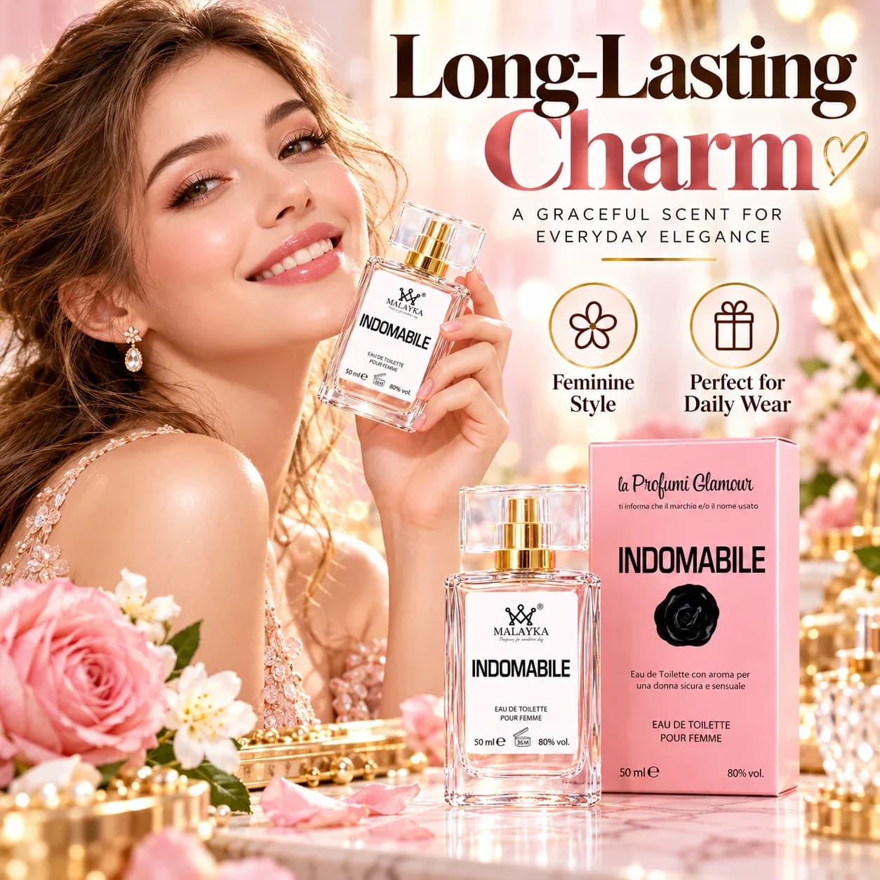 Parfum élégant pour femmes, eau de toilette, fragrance féminine, parfum durable pour tous les jours, parfum de beauté romantique, idéal pour le travail, les rendez-vous, les fêtes et comme cadeau. – photo 2