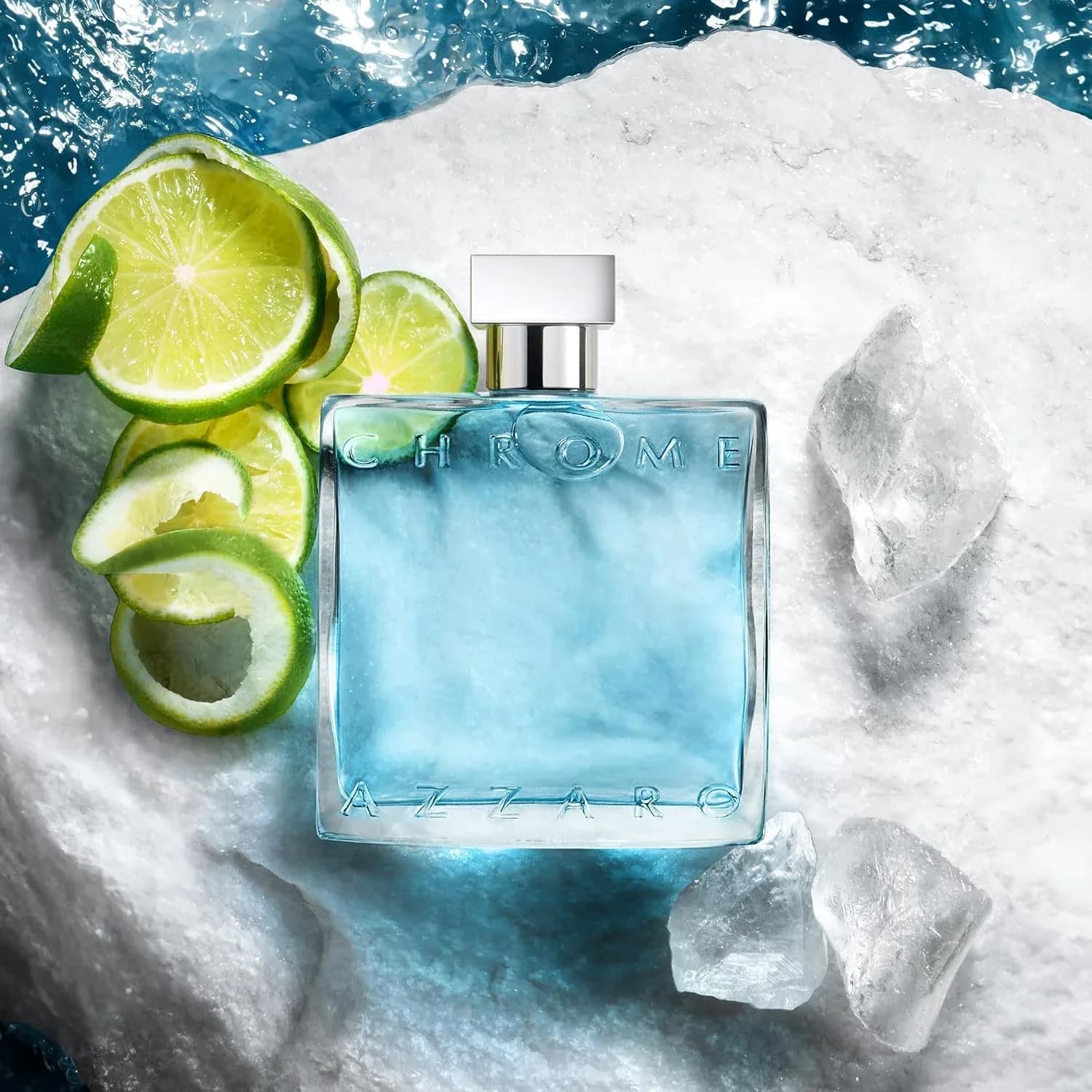 Eau de Toilette Azzaro Chrome 100ml, flacon carré élégant, parfum aquatique lumineux longue tenue – photo 2