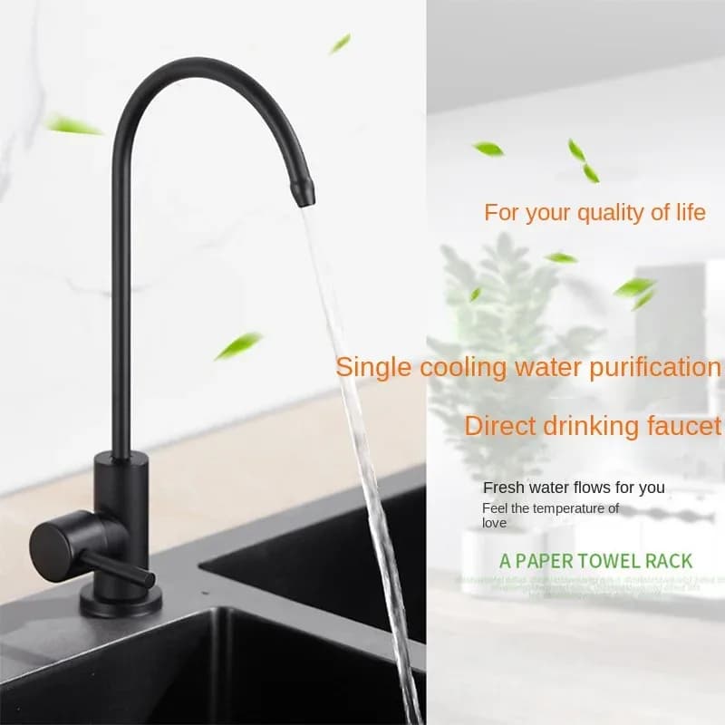 Purificateur d'eau de cuisine en acier inoxydable 304, purificateur d'eau rotatif à refroidissement unique, robinet d'eau potable directe – photo 4