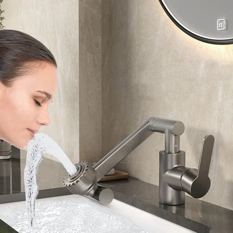 Robinet rotatif universel double Mode bras robotique lavabo cuisine salle de bains chaud et froid ménage bassin lavabo évier – photo 5