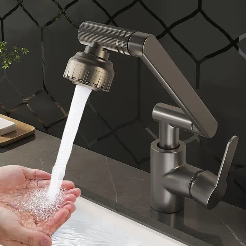 Robinet rotatif universel double Mode bras robotique lavabo cuisine salle de bains chaud et froid ménage bassin lavabo évier