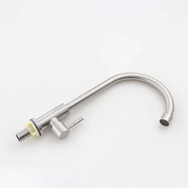 Robinet de cuisine simple froid en acier inoxydable, évier, lavabo à légumes, robinet rotatif – photo 4