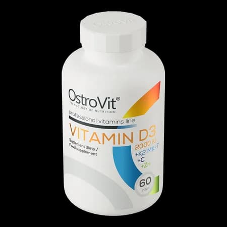 OstroVit Vitamine D3 2000 IU + K2 MK-7 + C + Zn 60 gélules – photo 2