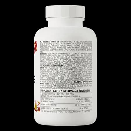 OstroVit Vitamine D3 1000 IU + K2 90 comprimés – photo 3