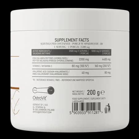 OstroVit Collagène marin + Acide hyaluronique 200 g - saveur coco-pêche – photo 3
