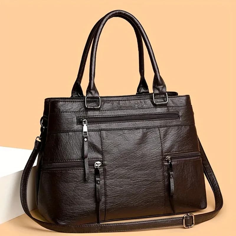Sac fourre-tout de Style rétro pour femmes, sacs à bandoulière/à bandoulière spacieux en PU de haute qualité avec plusieurs poches, Chic, idéal pour un usage quotidien – photo 4