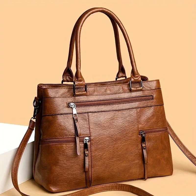 Sac fourre-tout de Style rétro pour femmes, sacs à bandoulière/à bandoulière spacieux en PU de haute qualité avec plusieurs poches, Chic, idéal pour un usage quotidien