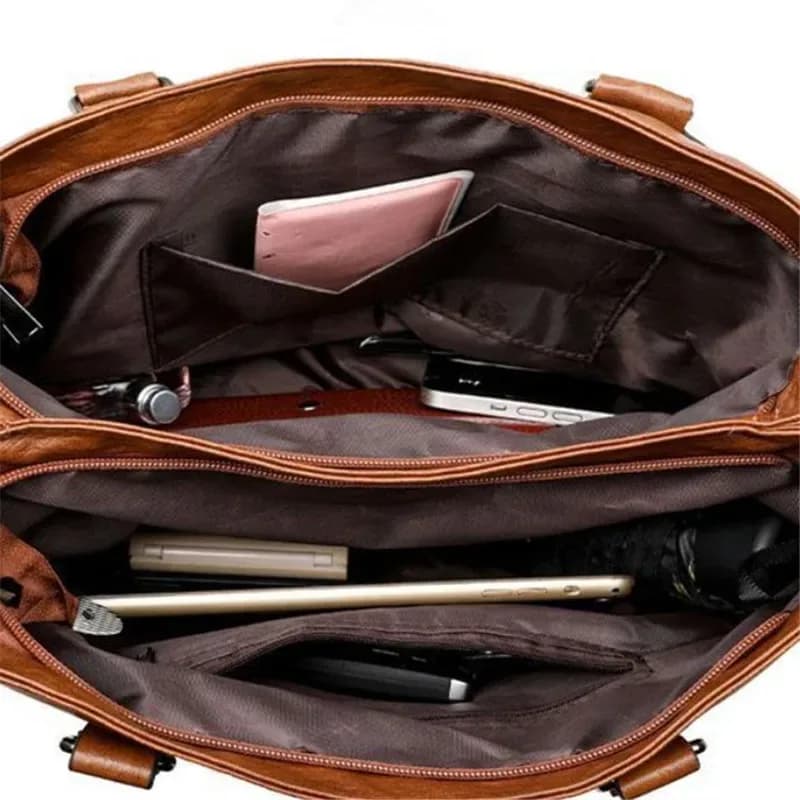 Sac fourre-tout de Style rétro pour femmes, sacs à bandoulière/à bandoulière spacieux en PU de haute qualité avec plusieurs poches, Chic, idéal pour un usage quotidien – photo 6