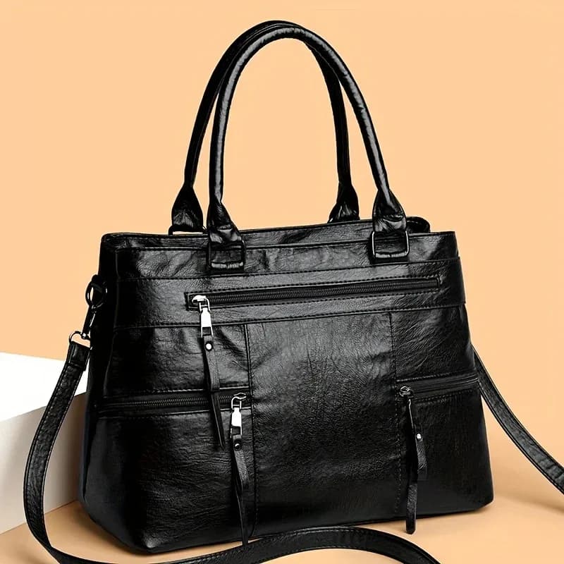Sac fourre-tout de Style rétro pour femmes, sacs à bandoulière/à bandoulière spacieux en PU de haute qualité avec plusieurs poches, Chic, idéal pour un usage quotidien – photo 2