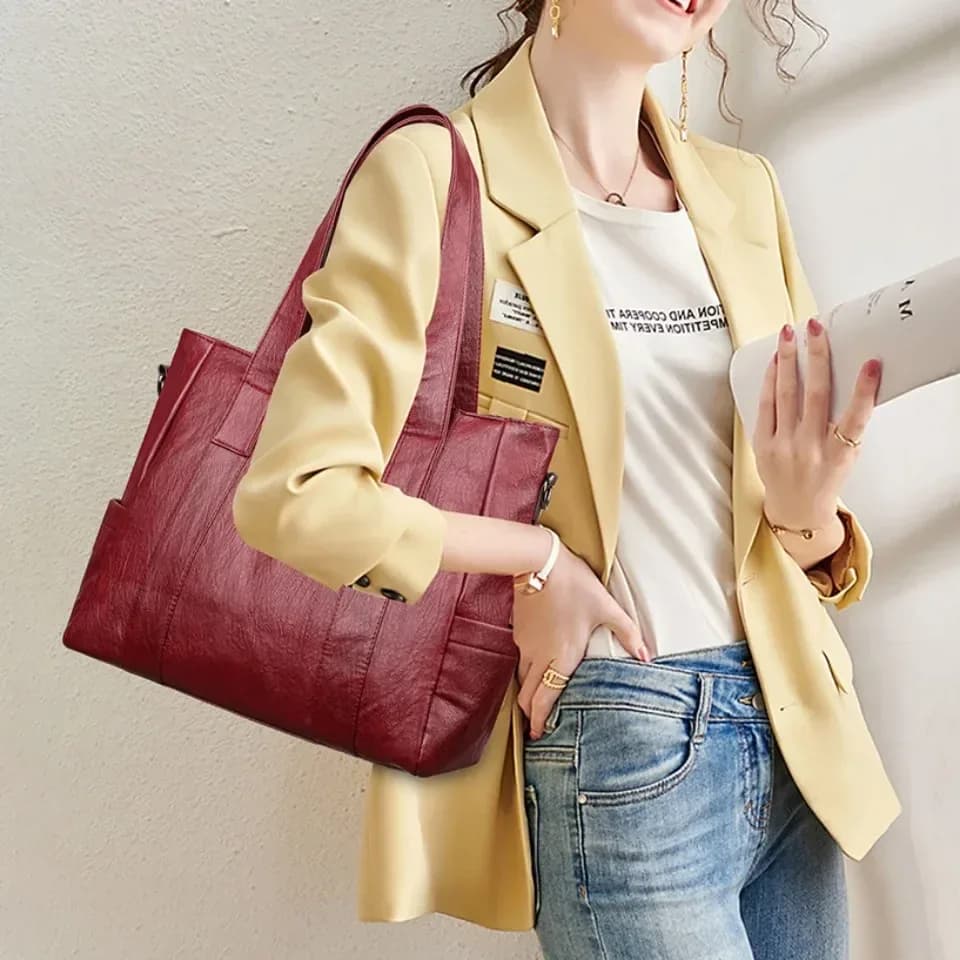 Sacs à bandoulière en cuir PU de haute qualité pour femmes, nouveaux sacs à main Messenger pour dames, créateur de luxe, 3 ensembles – photo 3